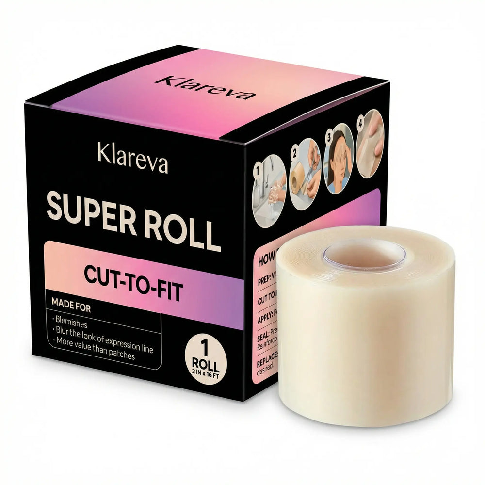 Klareva Hydrocolloid Face Tape Roll, cut-to-fit, with box