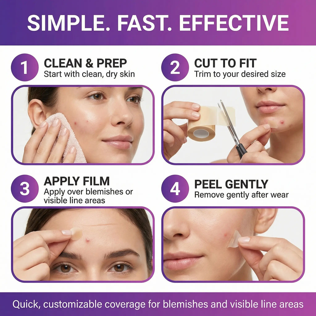 Klareva Hydrocolloid Face Tape Roll: Cut-to-Fit Clear Spot Cover (16ft)
