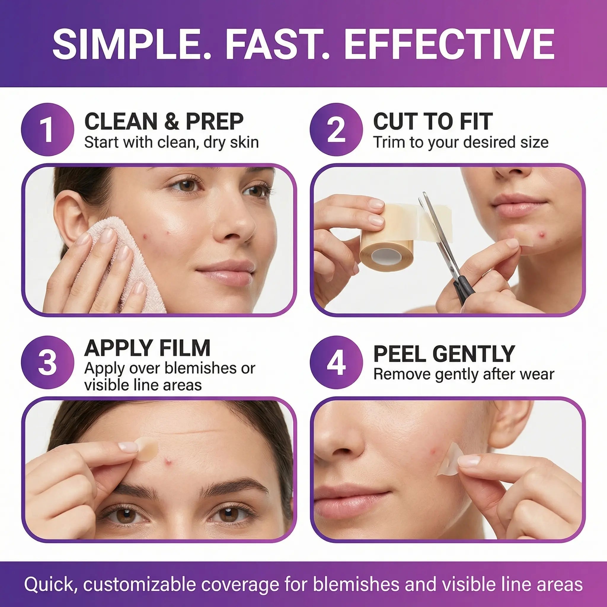 Klareva Hydrocolloid Face Tape Roll: Cut-to-Fit Clear Spot Cover (16ft)
